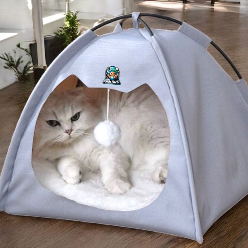 Globharb Portable Cat Tent-Cat Tent Bed-Cat Cubby-Tiny Tent- Cat Tent Bed-Cat Tent House-Tent For Cats- Doll Tent-Tent Cat Bed-Pet Tent Bed- Miniature Tent- Mini Tent For Pets- Cat House Tent- Kitty Dome- Indoor Cat Tent- Mini Tents- Display Tent